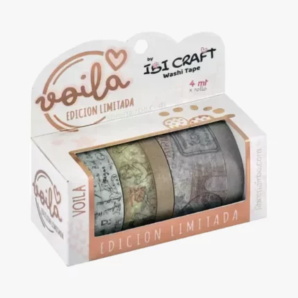 Cinta Adhesiva Papel Ibi Craft Voila Washi Tape Stamp Pack