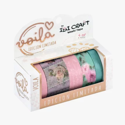 Cinta Adhesiva Papel Ibi Craft Voila Washi Tape Roses Pack