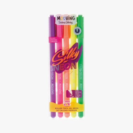 Bolígrafo Roller Mooving Gel Silky Neón Blister x 5 Unidades