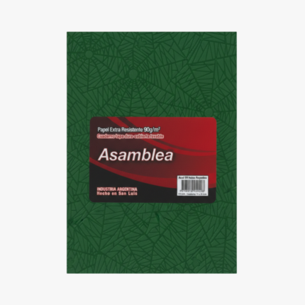 Cuaderno Asamblea Rayado Tapa Dura Forro Araña 16x21 50 Hojas Verde